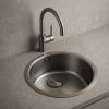 Pure.Sink Rondo Gun metal Round Sink, Flush-Mount, Under-Mount, and Top-Mount, 37 cm PRN38-61
